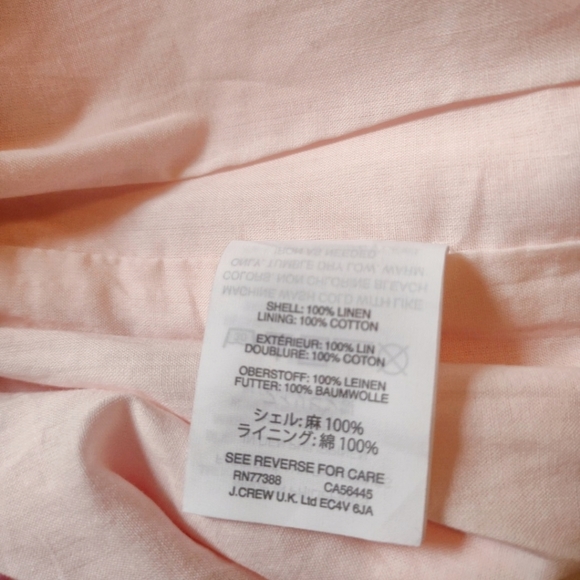 J. Crew Blush Pink Linen Pull on Style High Waist Shorts Small - Picture 4 of 4